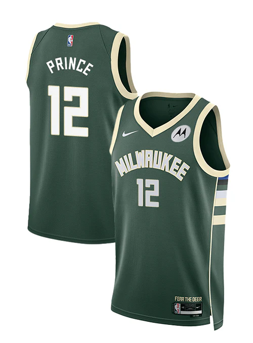 Nike 2022 Icon Edition Taurean Prince Milwaukee Bucks Swingman Jersey