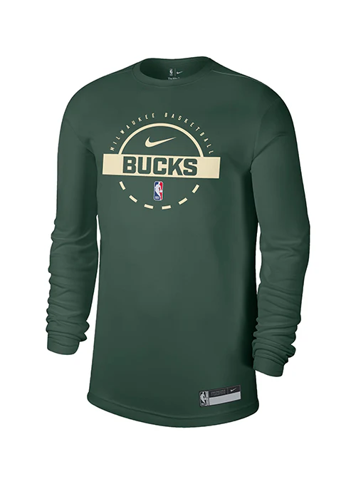 Nike 2025-26 Practice Green Milwaukee Bucks Long Sleeve T-Shirt