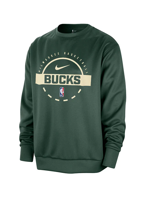 Nike 2025-26 Club Practice Green Milwaukee Bucks Crewneck Sweatshirt