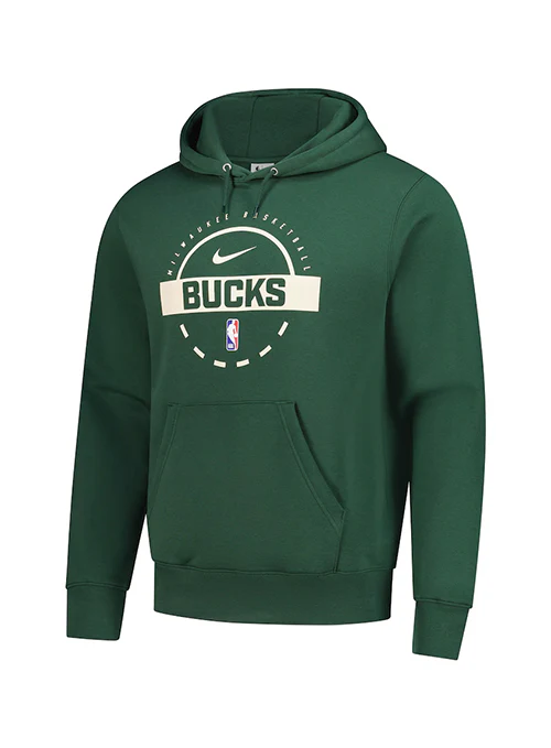 Nike 2025-26 Club Practice Green Milwaukee Bucks Hooded Sweatshirt