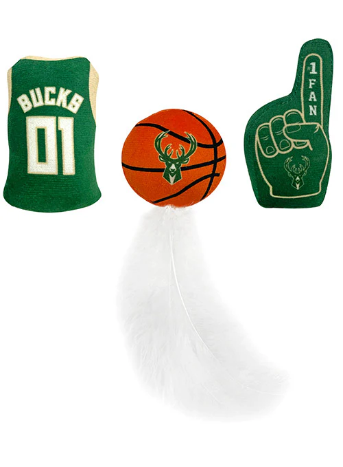 Pets First Cat Nip 3Pc Milwaukee Bucks Pet Toy - Image 2