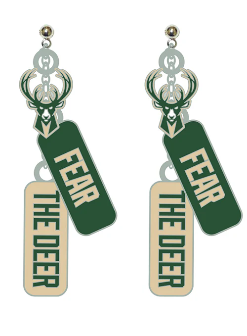 Pro Specialities Group Milwaukee Bucks 3 Charm Earrings