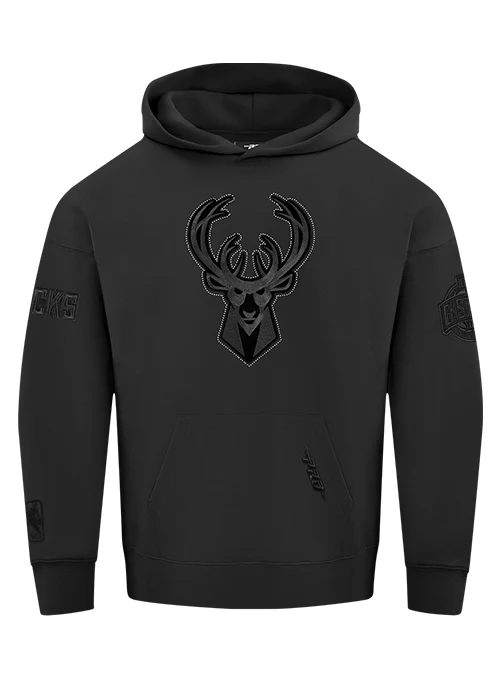 Pro Standard Blackout Milwaukee Bucks Hooded Sweatshirt