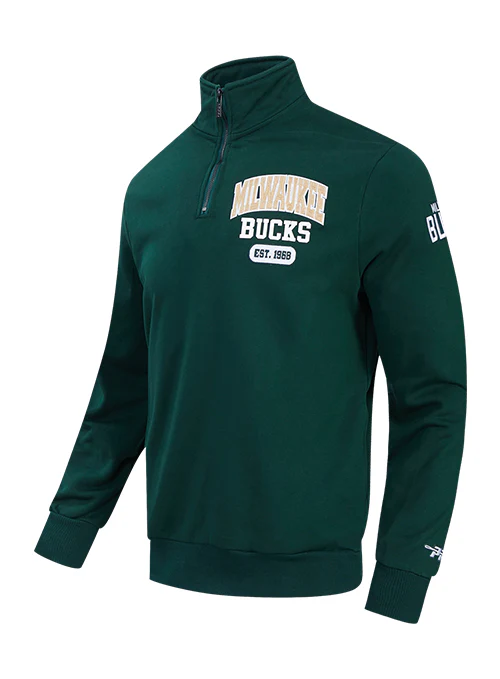 Pro Standard City Arch Milwaukee Bucks 1/4-Zip Sweatshirt - Image 3