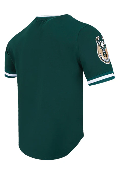 Pro Standard Classic Chenille Milwaukee Bucks Drop Hem T-Shirt - Image 4