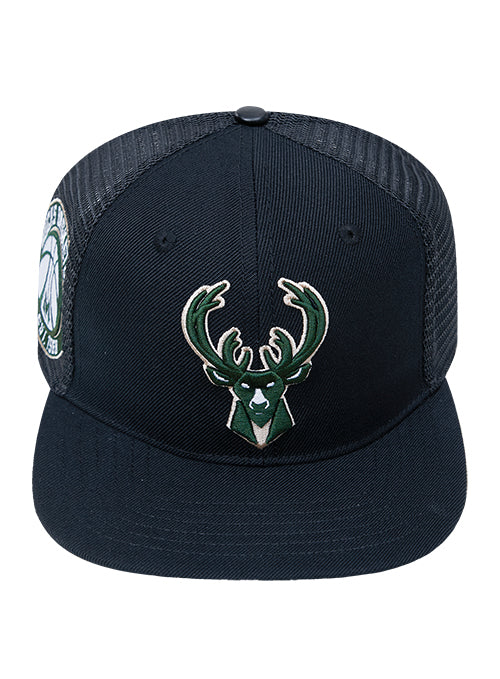Pro Standard Classic Milwaukee Bucks Black Trucker Adjustable Hat - Image 2
