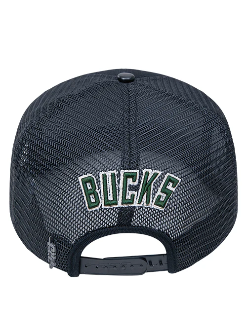 Pro Standard Classic Milwaukee Bucks Black Trucker Adjustable Hat - Image 3
