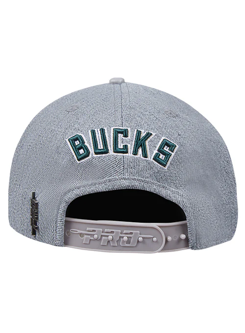 Pro Standard Classic Gray Icon Milwaukee Bucks Snapback Hat - Image 4