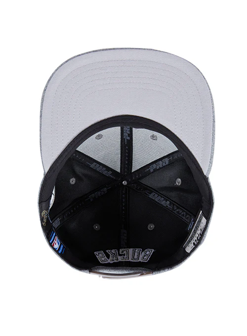 Pro Standard Classic Gray Icon Milwaukee Bucks Snapback Hat - Image 5