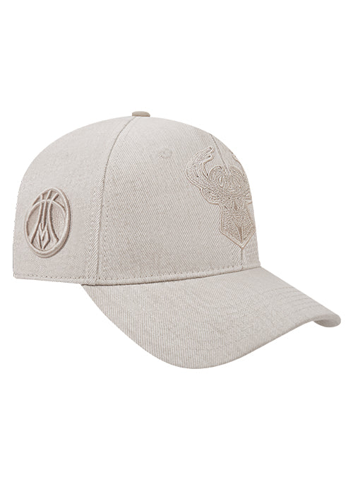 Pro Standard Classic Cream Milwaukee Bucks Pinch Snapback Hat - Image 2