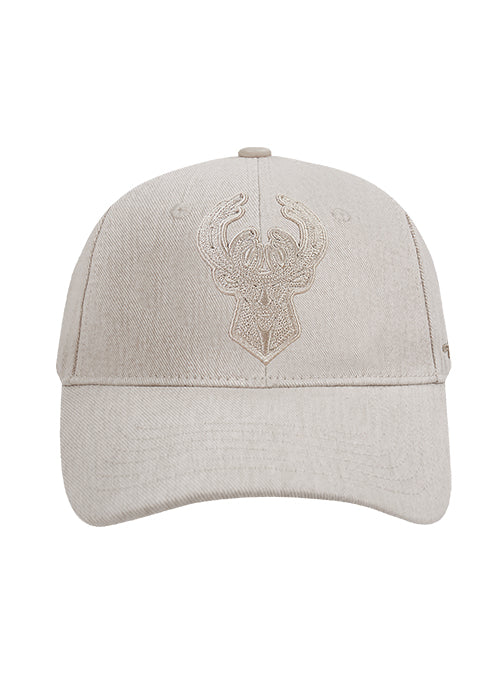 Pro Standard Classic Cream Milwaukee Bucks Pinch Snapback Hat - Image 3