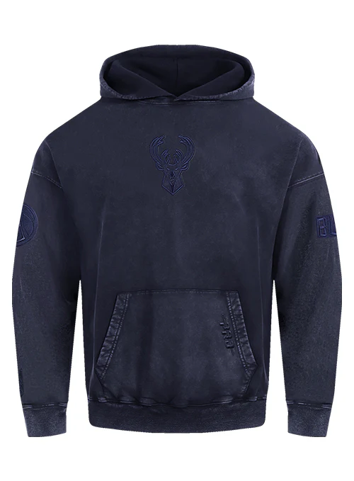 Pro Standard Classic Navy Washed Milwaukee Bucks Hooded Sweatshirt