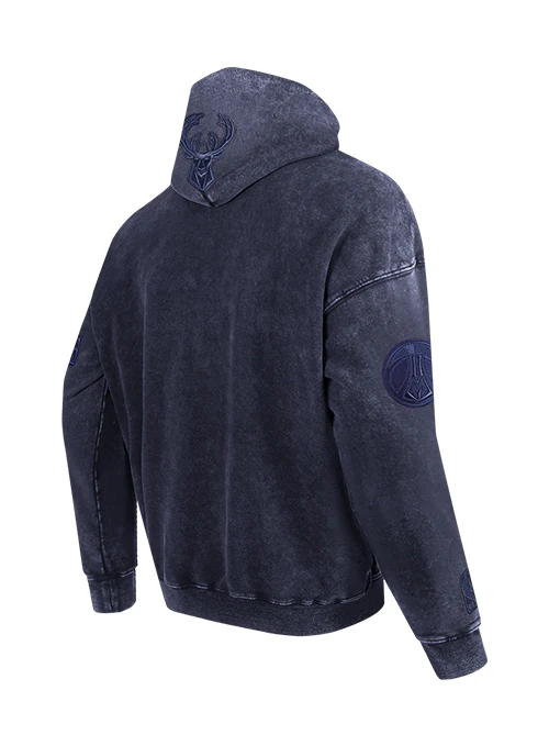 Pro Standard Classic Navy Washed Milwaukee Bucks Hooded Sweatshirt - Image 4