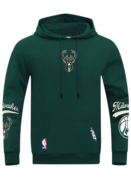 Pro Standard Living Large Milwaukee Bucks Drop Shoulder Hooded Sweatshirt