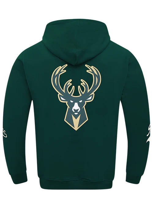 Pro Standard Living Large Milwaukee Bucks Drop Shoulder Hooded Sweatshirt - Image 2