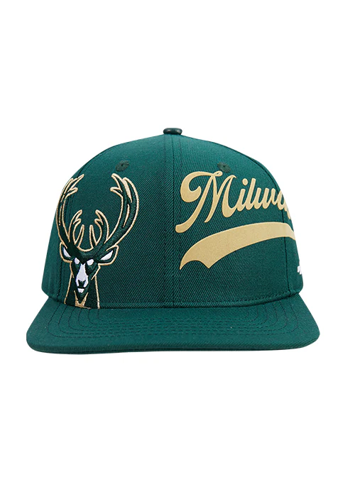 Pro Standard Living Large Green Milwaukee Bucks Snapback Hat - Image 3