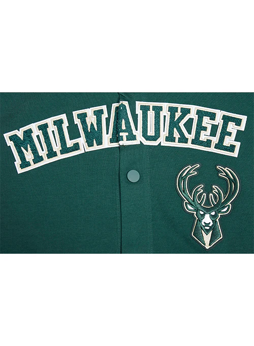 Pro Standard Green Milwaukee Bucks Short Sleeve Jacket - Image 3