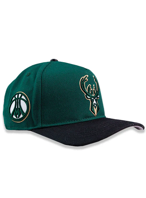 Pro Standard Wool Pinch Two-Tone Classic Milwaukee Bucks Adjustable Hat - Image 4