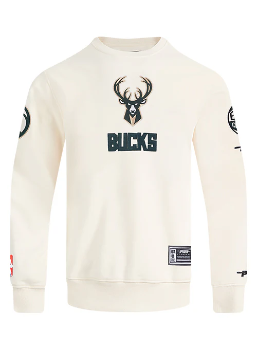 Pro Standard Modern Original Milwaukee Bucks Cream Crewneck Sweatshirt