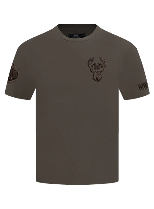 Pro Standard Neutral Brown Milwaukee Bucks Drop Shoulder T-Shirt