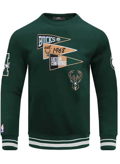 Pro Standard Pennants Milwaukee Bucks Crewneck Sweatshirt