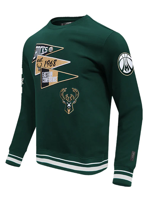 Pro Standard Pennants Milwaukee Bucks Crewneck Sweatshirt - Image 3