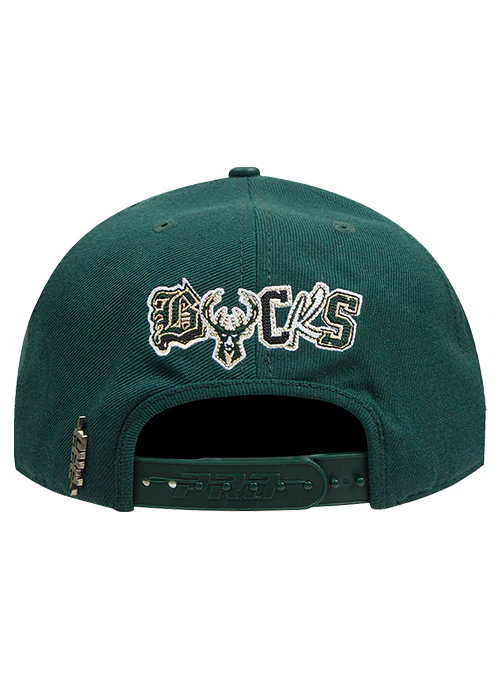 Pro Standard Ransom Milwaukee Bucks Pinch Front Snapback Hat - Image 4