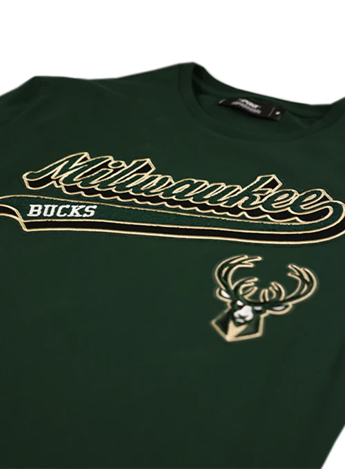 Pro Standard Script Tail Milwaukee Bucks T-Shirt - Image 3