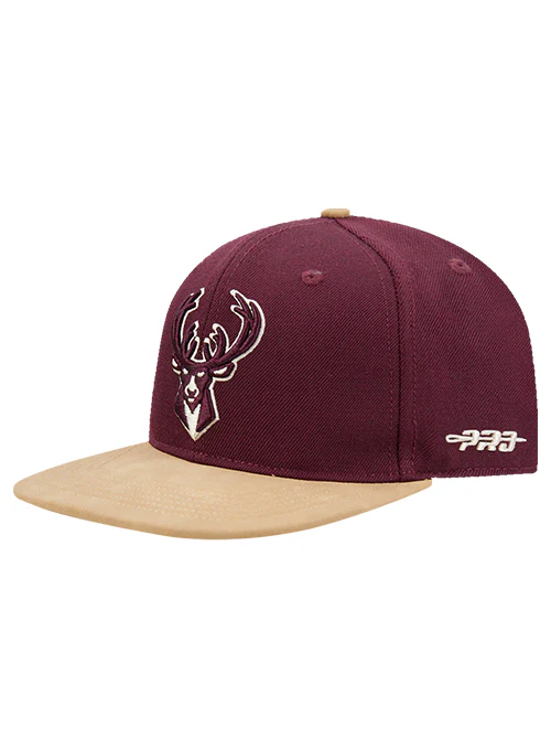 Pro Standard Signature Suede Maroon Milwaukee Bucks Adjustable Hat