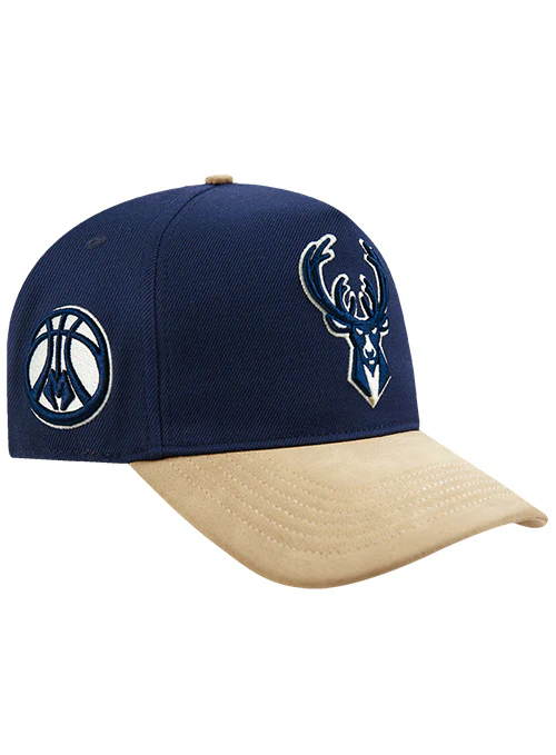 Pro Standard Signature Suede Navy Milwaukee Bucks Adjustable Hat - Image 2