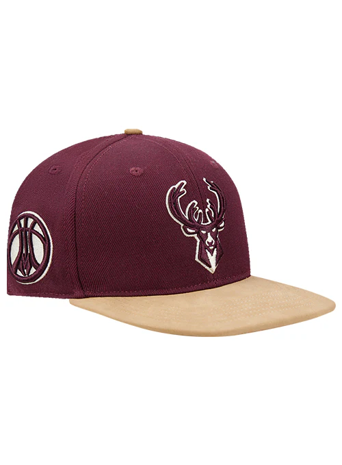Pro Standard Signature Suede Maroon Milwaukee Bucks Adjustable Hat - Image 2