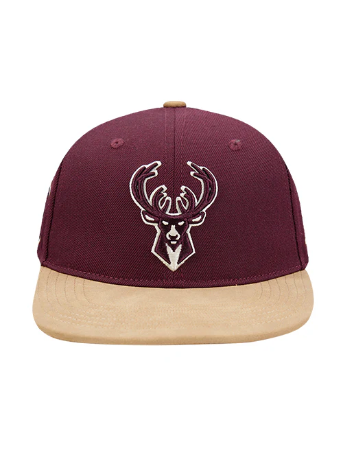 Pro Standard Signature Suede Maroon Milwaukee Bucks Adjustable Hat - Image 3