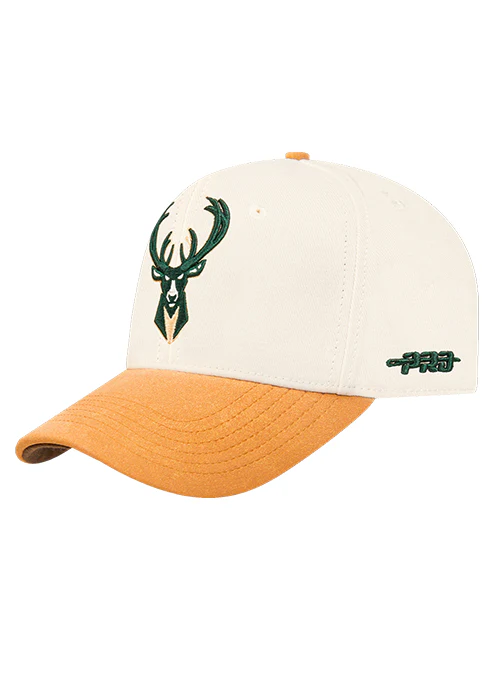 Pro Standard Signature Suede Cream Milwaukee Bucks Arc Adjustable Hat