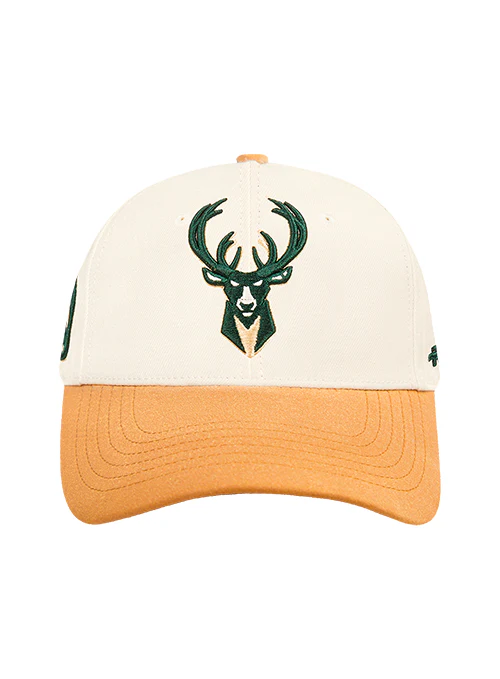 Pro Standard Signature Suede Cream Milwaukee Bucks Arc Adjustable Hat - Image 3