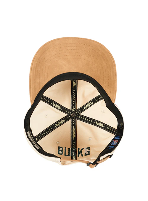 Pro Standard Signature Suede Cream Milwaukee Bucks Arc Adjustable Hat - Image 4