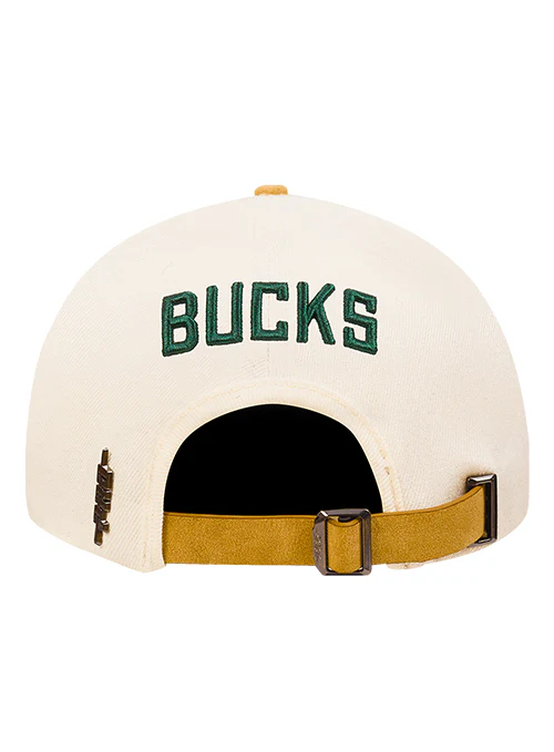Pro Standard Signature Suede Cream Milwaukee Bucks Arc Adjustable Hat - Image 5