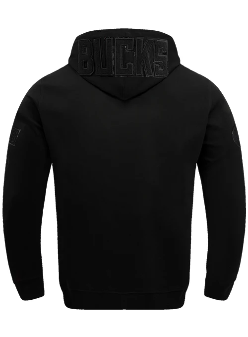 Pro Standard Triple Black Milwaukee Bucks Hooded Sweatshirt - Image 4