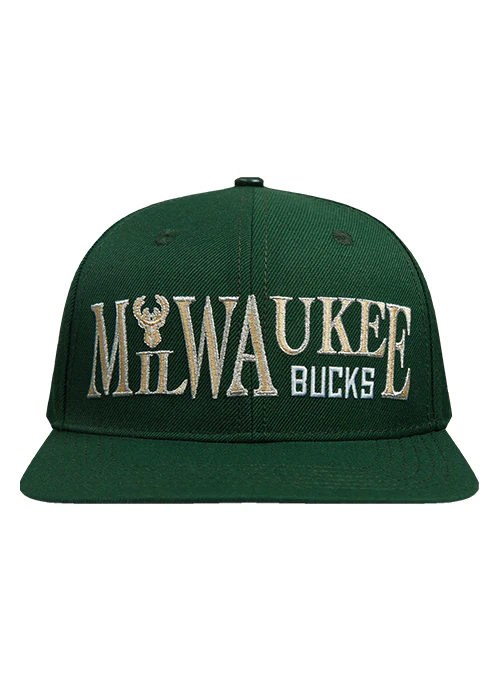 Pro Standard Typetallic Milwaukee Bucks Strapback Hat