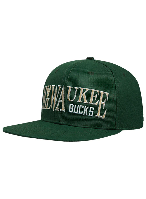 Pro Standard Typetallic Milwaukee Bucks Strapback Hat - Image 2