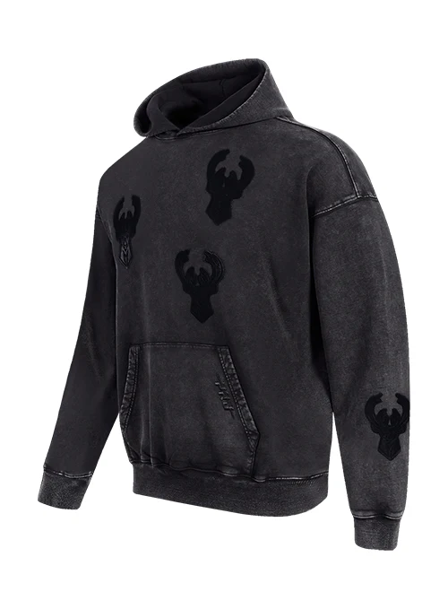 Pro Standard Vanguard Washed Milwaukee Bucks Hooded Sweatshirt - Image 5
