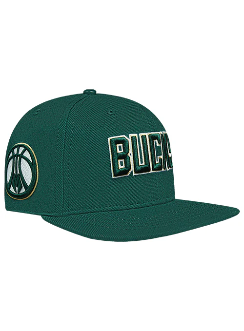Pro Standard Wingspan Milwaukee Bucks Forest Wool Snapback Hat - Image 2