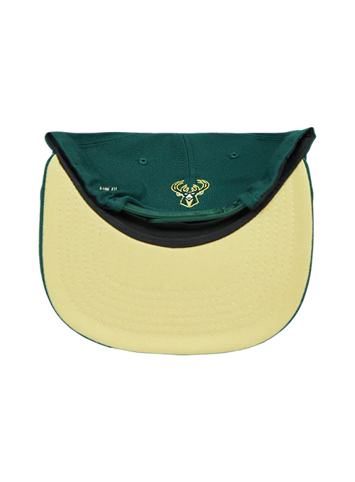 Pro Standard Wingspan Milwaukee Bucks Forest Wool Snapback Hat - Image 5