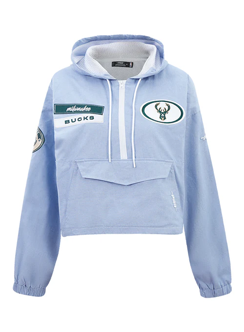 Women's Pro Standard Work In Pro Milwaukee Bucks Anarok Hooded Sweatshirt