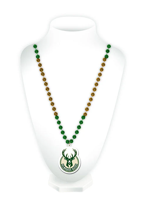 Rico Global Medallion Milwaukee Bucks Bead Necklace