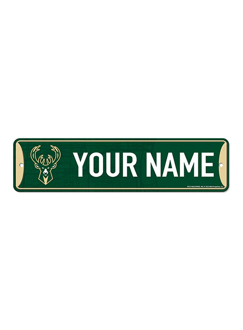 Rico Personalized Milwaukee Bucks 15'' Street Sign