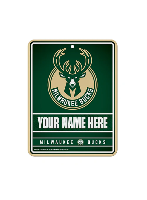 Rico Personalized Milwaukee Bucks Metal Sign