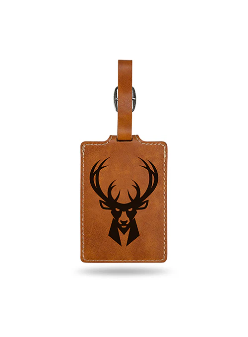 Rico Brown Suede Icon Milwaukee Bucks Luggage Tag