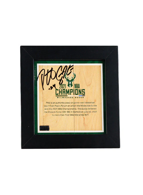 Signed Artsman Pat Connaughton Milwaukee Bucks Court Championship Frame 7"x7"