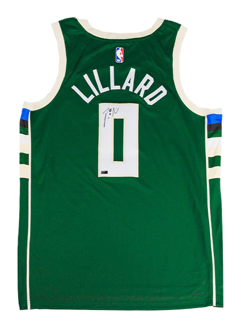 Signed Nike 2022 Icon Edition Damian Lillard Milwaukee Bucks Swingman Jersey