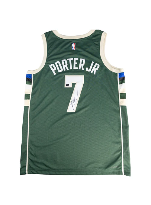 Signed Nike 2022 Icon Edition Kevin Porter Jr. Milwaukee Bucks Swingman Jersey